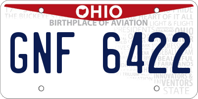 OH license plate GNF6422