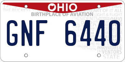 OH license plate GNF6440