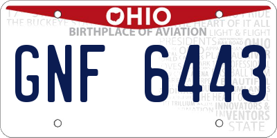 OH license plate GNF6443