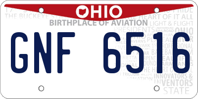 OH license plate GNF6516