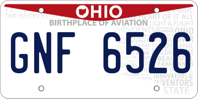 OH license plate GNF6526