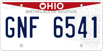 OH license plate GNF6541