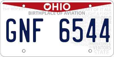 OH license plate GNF6544
