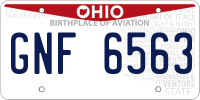OH license plate GNF6563