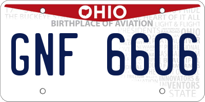 OH license plate GNF6606