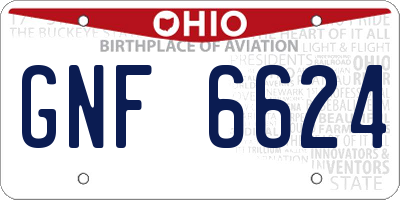 OH license plate GNF6624
