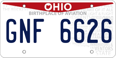OH license plate GNF6626