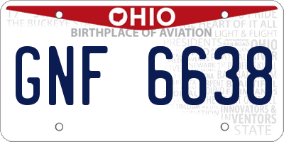OH license plate GNF6638