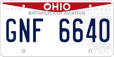 OH license plate GNF6640