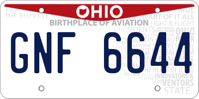OH license plate GNF6644