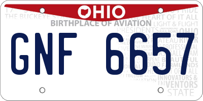 OH license plate GNF6657