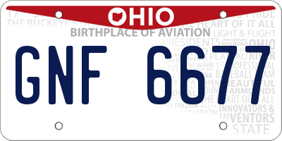 OH license plate GNF6677