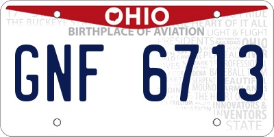OH license plate GNF6713
