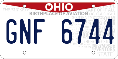 OH license plate GNF6744