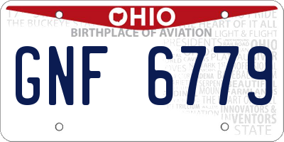 OH license plate GNF6779