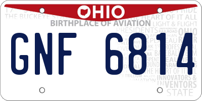 OH license plate GNF6814