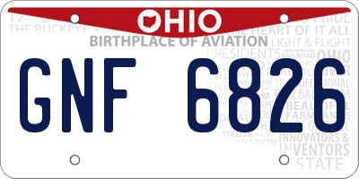 OH license plate GNF6826