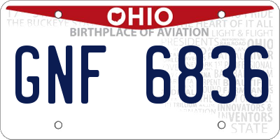 OH license plate GNF6836