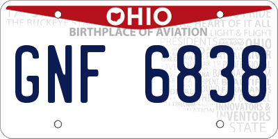 OH license plate GNF6838