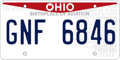 OH license plate GNF6846