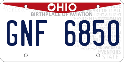 OH license plate GNF6850