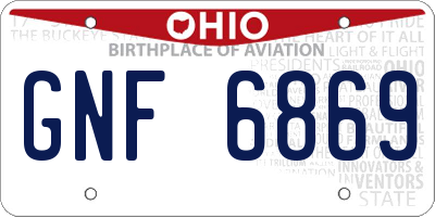 OH license plate GNF6869