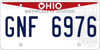 OH license plate GNF6976