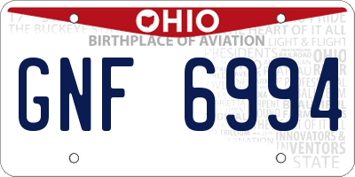 OH license plate GNF6994