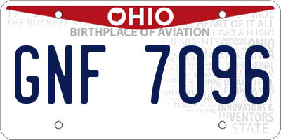 OH license plate GNF7096