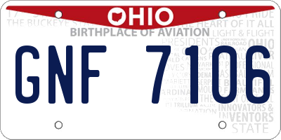 OH license plate GNF7106