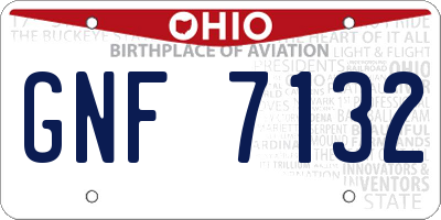 OH license plate GNF7132