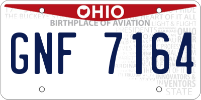 OH license plate GNF7164