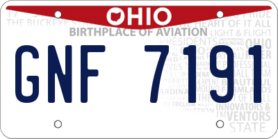 OH license plate GNF7191