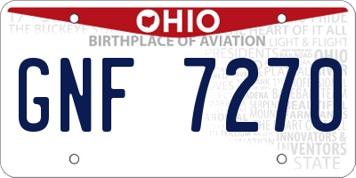 OH license plate GNF7270