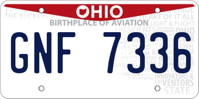 OH license plate GNF7336
