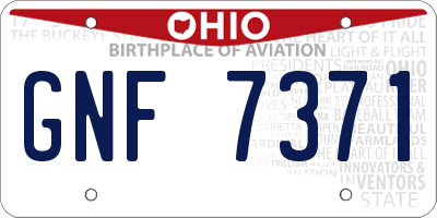 OH license plate GNF7371