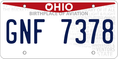 OH license plate GNF7378