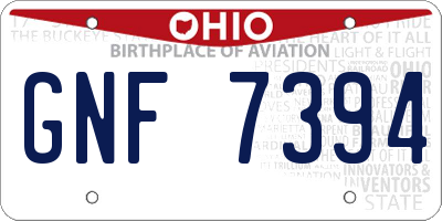 OH license plate GNF7394