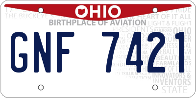 OH license plate GNF7421