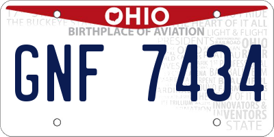 OH license plate GNF7434