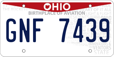 OH license plate GNF7439
