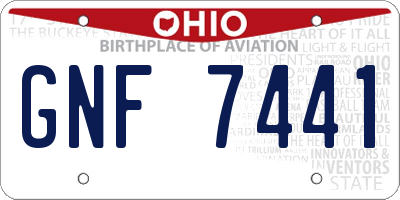 OH license plate GNF7441