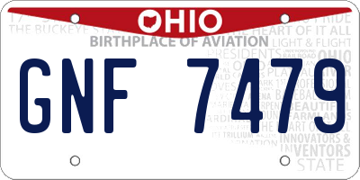 OH license plate GNF7479
