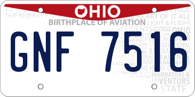 OH license plate GNF7516