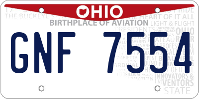 OH license plate GNF7554