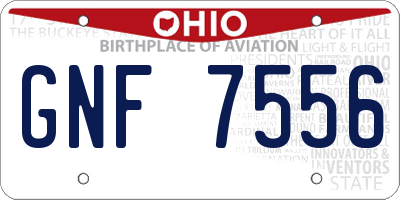 OH license plate GNF7556