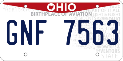 OH license plate GNF7563