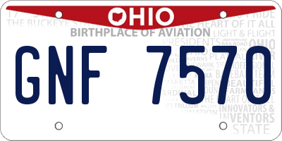 OH license plate GNF7570