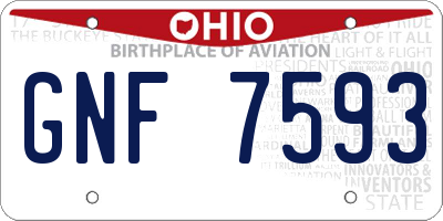OH license plate GNF7593