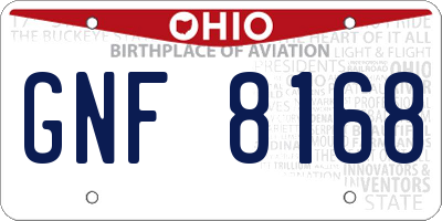 OH license plate GNF8168